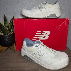 NEW! New Balance 928v3 White Blue Walking Leather Supportive Sneakers- Size 5.5